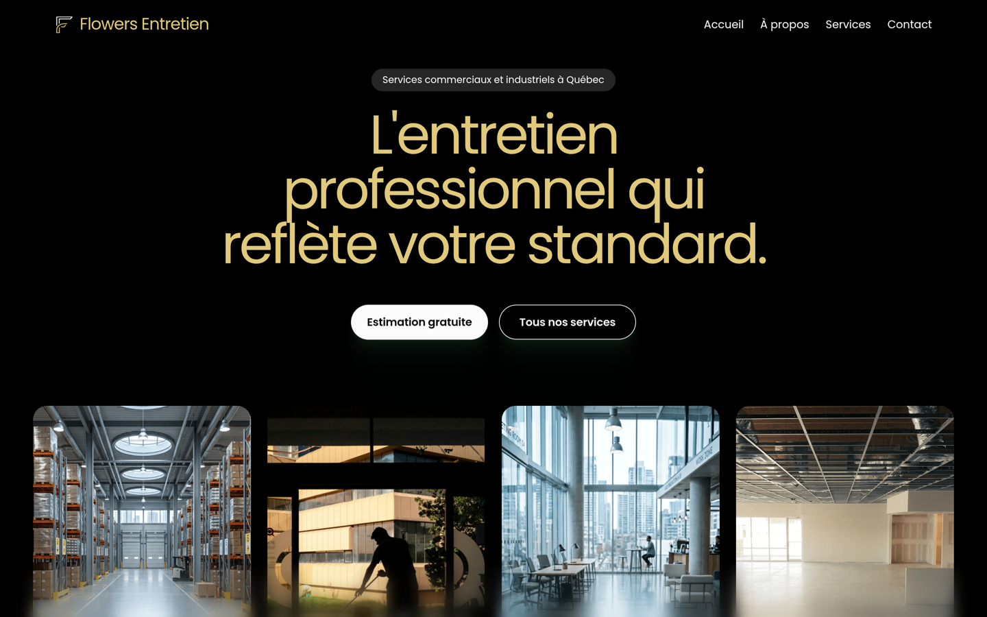 Site web de Flowers Entretien, entretien commercial et industriel, conçu par Vision Production
