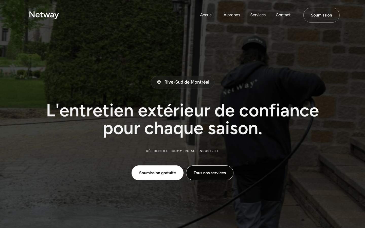 Site web de Netway, entretien extérieur, conçu par Vision Production