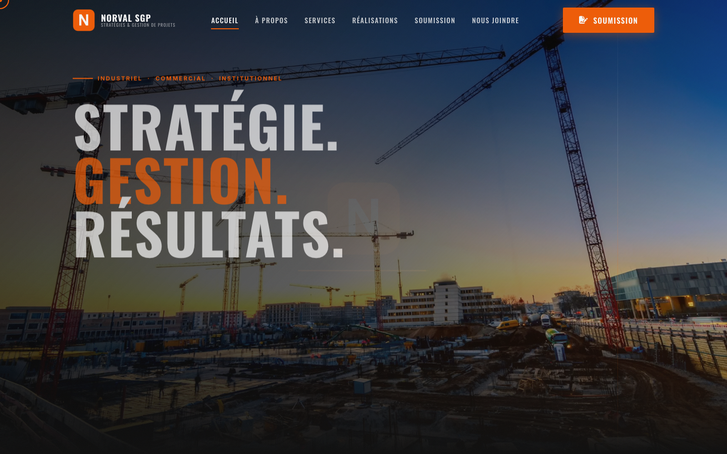 Démonstration conceptuelle du site Norval SGP conçue par Vision Production